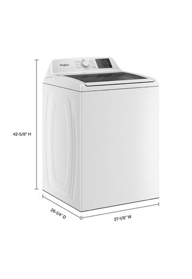 4.3 Cu. Ft. Whirlpool® Top Load Impeller Washer with Quick Wash Cycle and Soft Close Glass Lid WTW4300SW