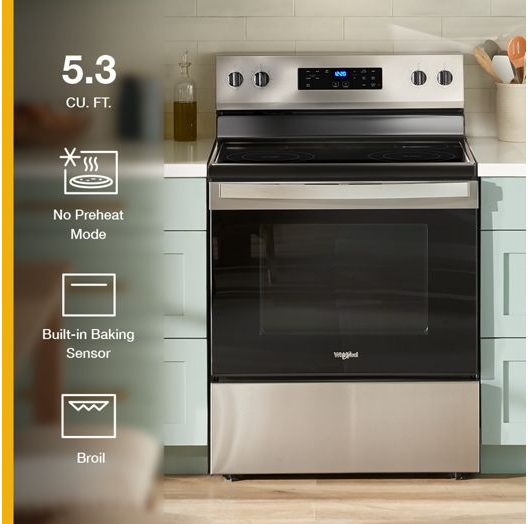 Whirlpool 30-inch Electric Range with Self Clean WFES3530RS