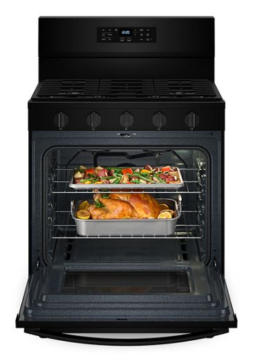 Whirlpool 30-inch Gas Range with Air Cooking Technology, No Preheat Air Fry and Air Baking and Self Clean WFGS5030RB