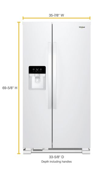 Whirlpool 36-inch Wide Side-by-Side Refrigerator - 25 cu. ft. WRS335SDHW