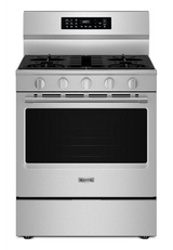 Maytag 30-Inch Wide Freestanding Gas Range with Grill Mode and No Preheat Air Fry - 5.0 Cu. Ft. MFGS7030SZ