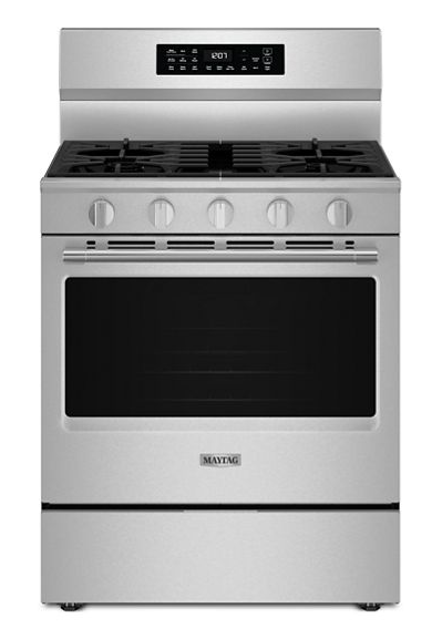 Maytag 30-Inch Wide Freestanding Gas Range with Grill Mode and No Preheat Air Fry - 5.0 Cu. Ft. MFGS7030SZ