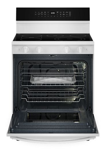 Whirlpool 30-inch Smart Electric Smart Range with Air Cooking Technology, No Preheat Air Fry, High Speed Preheat Oven, WipeClean™ Coating, and Steam/Self Clean WFES7530RW