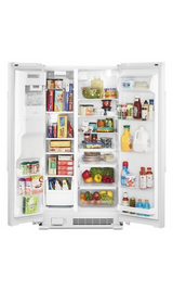 Maytag 36-Inch Wide Side-by-Side Refrigerator with Exterior Ice and Water Dispenser - 25 Cu. Ft. MSS25C4MGW