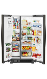 Whirlpool 36-inch Wide Side-by-Side Refrigerator - 25 cu. ft. WRS555SIHV-Black Stainless