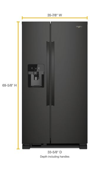 Whirlpool 36-inch Wide Side-by-Side Refrigerator - 25 cu. ft. WRS335SDHB