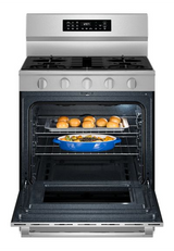 Maytag 30-Inch Wide Freestanding Gas Range with Grill Mode and No Preheat Air Fry - 5.0 Cu. Ft. MFGS7030SZ