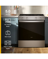 Whirlpool 30-inch Gas Range with No Preheat and Slow Cook Modes WSGS3330TS