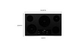 Whirlpool 36-inch Electric Ceramic Glass Cooktop with Triple Radiant Element WCE97US6KS-Stainless Accents- Aluminum Trim