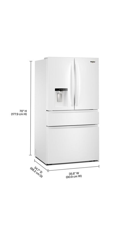 Whirlpool® 29 Cu. Ft. Family-Sized Capacity French Door Refrigerator with Flexible Temperature Drawer WRMF3636SW