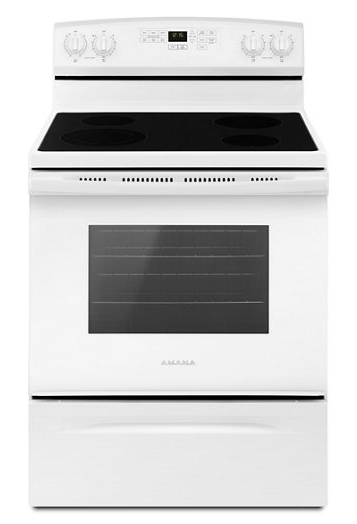 Amana 30-inch Electric Range with Extra-Large Oven Window AER6603SFW