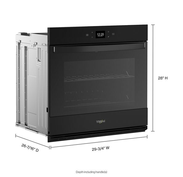 Whirlpool 5.0 Cu. Ft. Single Wall Oven with Air Fry When Connected WOES5030LB