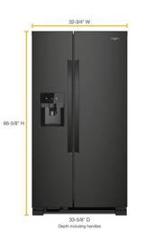 Whirlpool 33-inch Wide Side-by-Side Refrigerator - 21 cu. ft. WRS331SDHB