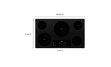 Whirlpool 36-inch Electric Ceramic Glass Cooktop with Triple Radiant Element WCE97US6KB-Black