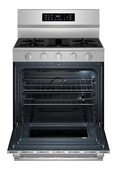Maytag 30-Inch Wide Freestanding Gas Range with Grill Mode and No Preheat Air Fry - 5.0 Cu. Ft. MFGS7030SZ