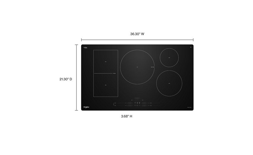 Whirlpool 36" Intelligent Induction Cooktop with Temp Cook™ Technology and WipeClean™ Coating WCIT7536SB