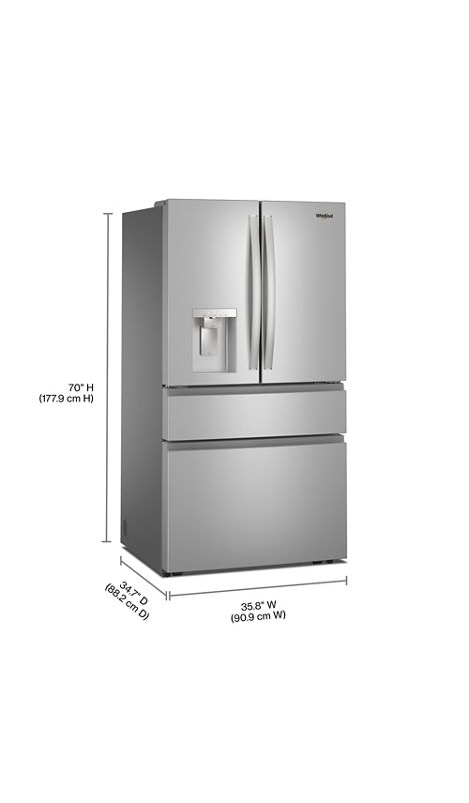 Whirlpool® 29 Cu. Ft. Family-Sized Capacity French Door Refrigerator with Flexible Temperature Drawer WRMF3636SZ