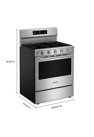 Maytag 30-Inch Wide Freestanding Gas Range with Grill Mode and No Preheat Air Fry - 5.0 Cu. Ft. MFGS7030SZ