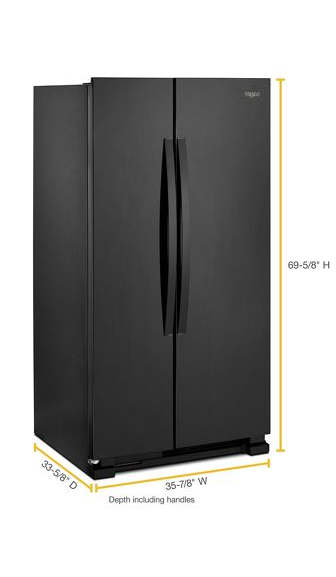 Whirlpool 36-inch Wide Side-by-Side Refrigerator - 25 cu. ft. WRS315SNHB