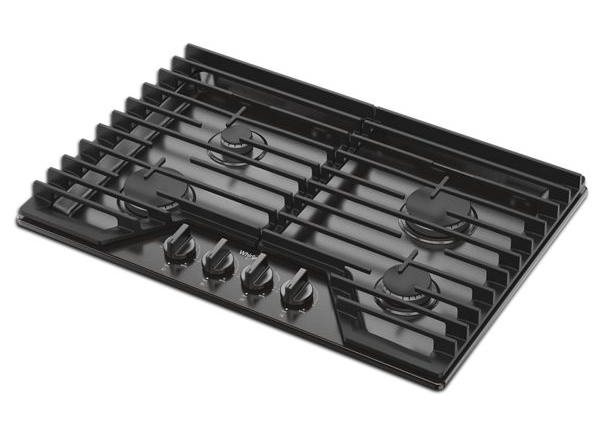 Whirlpool 30-inch Gas Cooktop with EZ-2-Lift™ Hinged Cast-Iron Grates WCGK5030PV