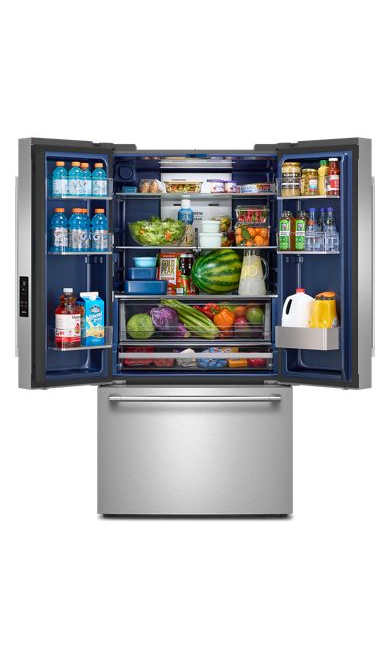 Maytag® 31 Cu. Ft. XL Capacity French Door Bottom Mount Refrigerator with Ice + Water MRFF4336TZ