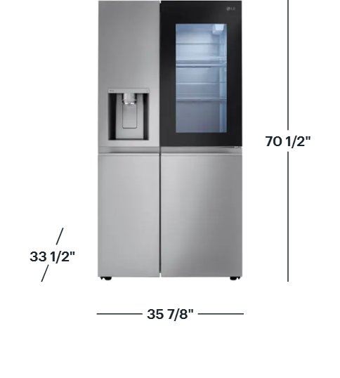 LG 27 cu. ft. Smart Side-By-Side InstaView® Door-in-Door® Refrigerator with Craft Ice™ LRSVS2706S