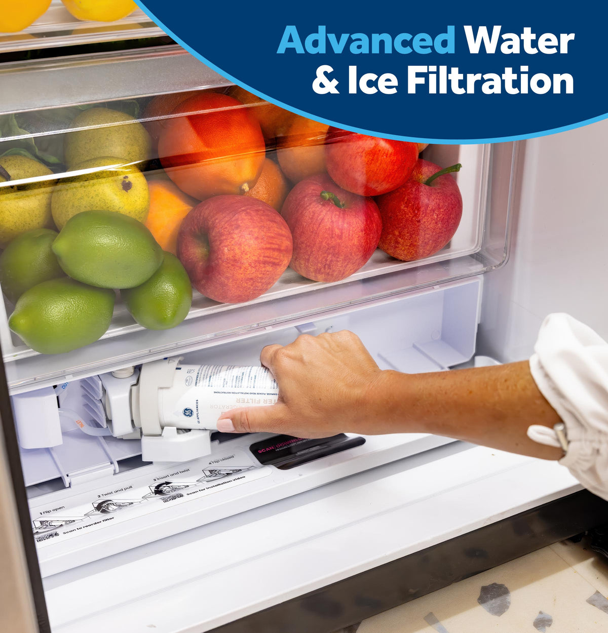 GE 24.2 Cu. Ft. Counter-Depth Side-By-Side Refrigerator with Internal Dispenser and In-Door Icemaker GKS24NYYFS