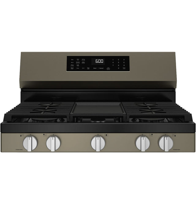 GE® 30" Free-Standing Gas Convection Range with No Preheat Air Fry and EasyWash™ Oven Tray GGF600AVES