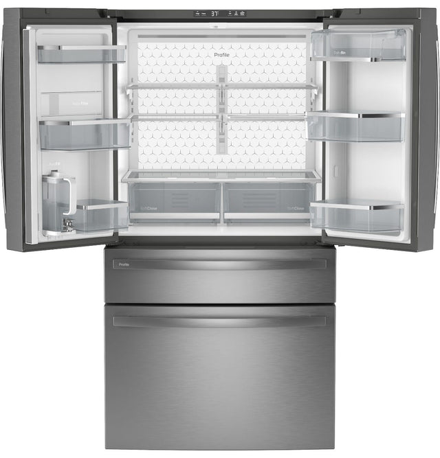 GE Profile Series ENERGY STAR 28.7 Cu. Ft. Smart Fingerprint Resistant 4-Door French-Door Refrigerator With Dual-Dispense AutoFill Pitcher PGE29BYTFS