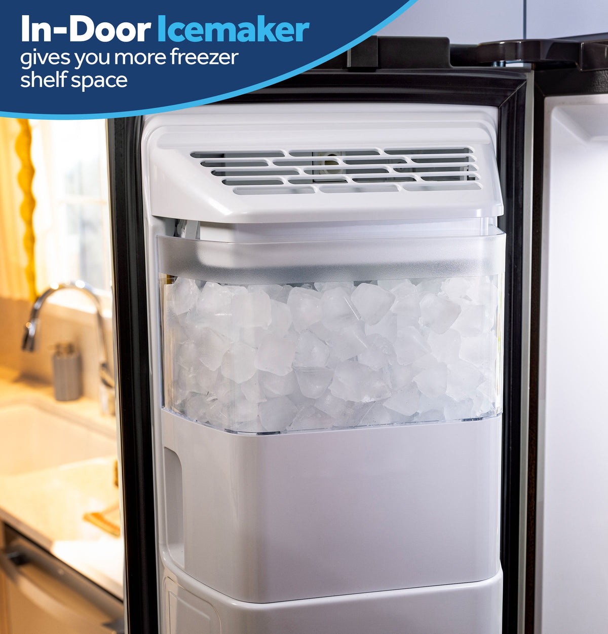 GE 23.6 Cu. Ft. Counter-Depth Side-By-Side Refrigerator with Extra Tall Dispenser and In-Door Icemaker GZS24NMYES