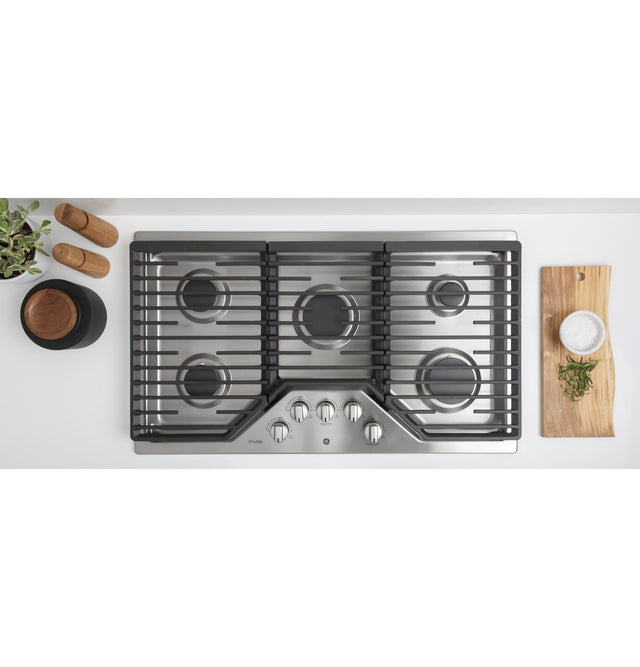 GE Profile 36" Built-In Gas Cooktop with Five Burners PGP7036SLSS-Stainless Steel