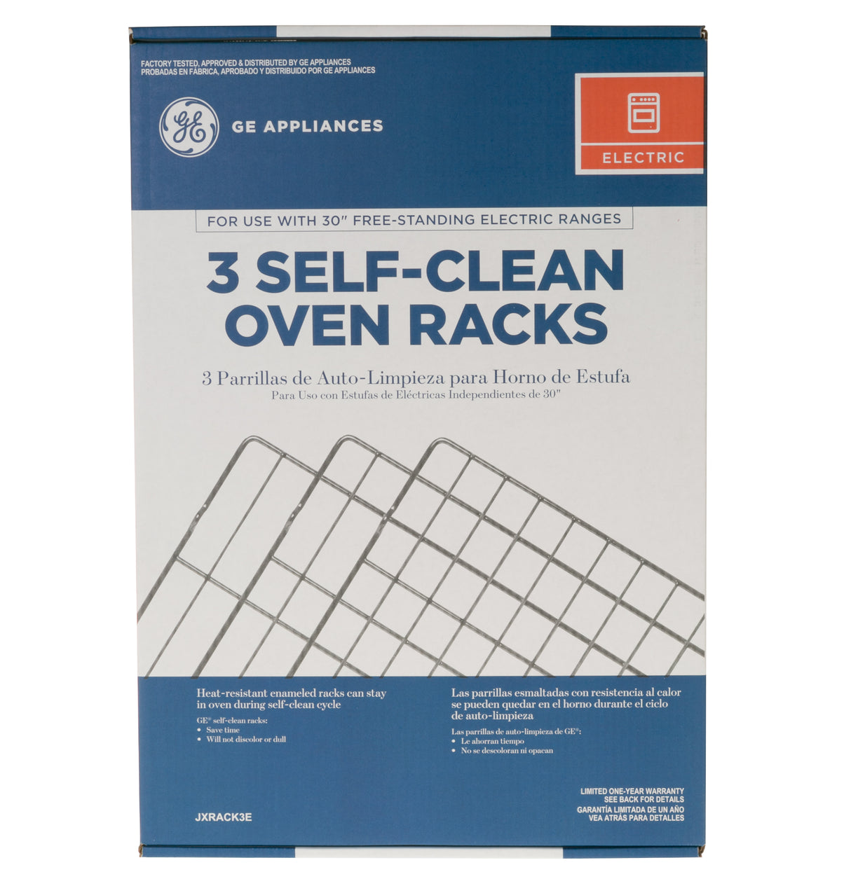 Self-Clean Oven Racks - 3pk - For Select 30" Free-Standing Electric Ranges JXRACK3E