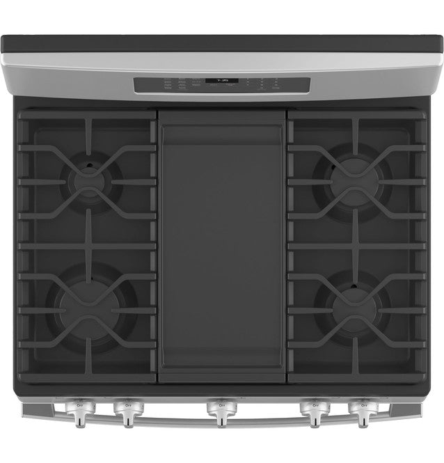 GE® 30" Free-Standing Gas Convection Range with No Preheat Air Fry JGB735SP1SS (S&D)