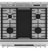 GE® 30" Slide-In Front-Control Convection Gas Range with No Preheat Air Fry and EasyWash™ Oven Tray GGS600AVWW