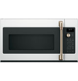 Cafe Appliance Package - 4 Piece Appliance Package with Gas Range - Matte White w/ Brushed Bronze Hardware