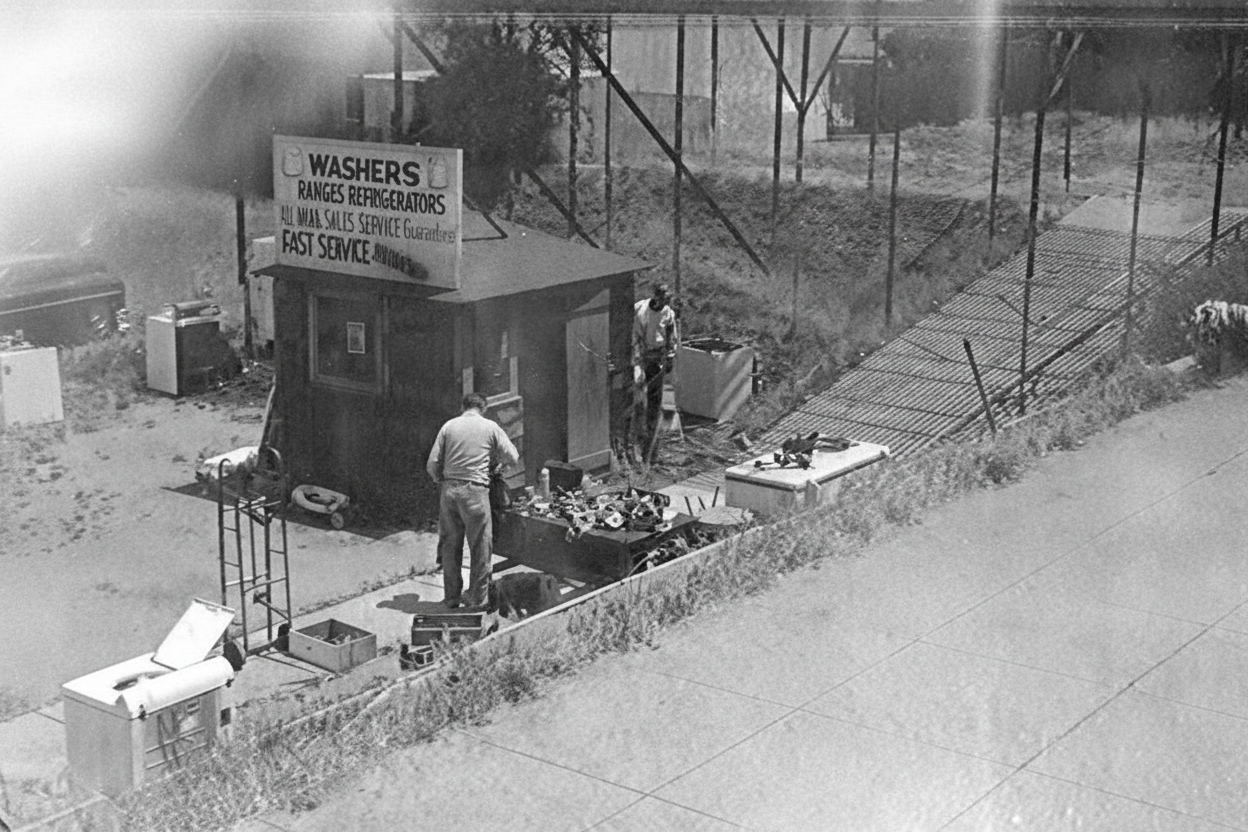 Enhanced Vintage Appliance Shop Photo