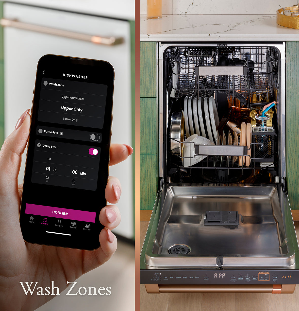 Café™ Smart Stainless Steel Interior Dishwasher with Sanitize and Ultra Wash & Dual Convection Ultra Dry CDT858P2VS1