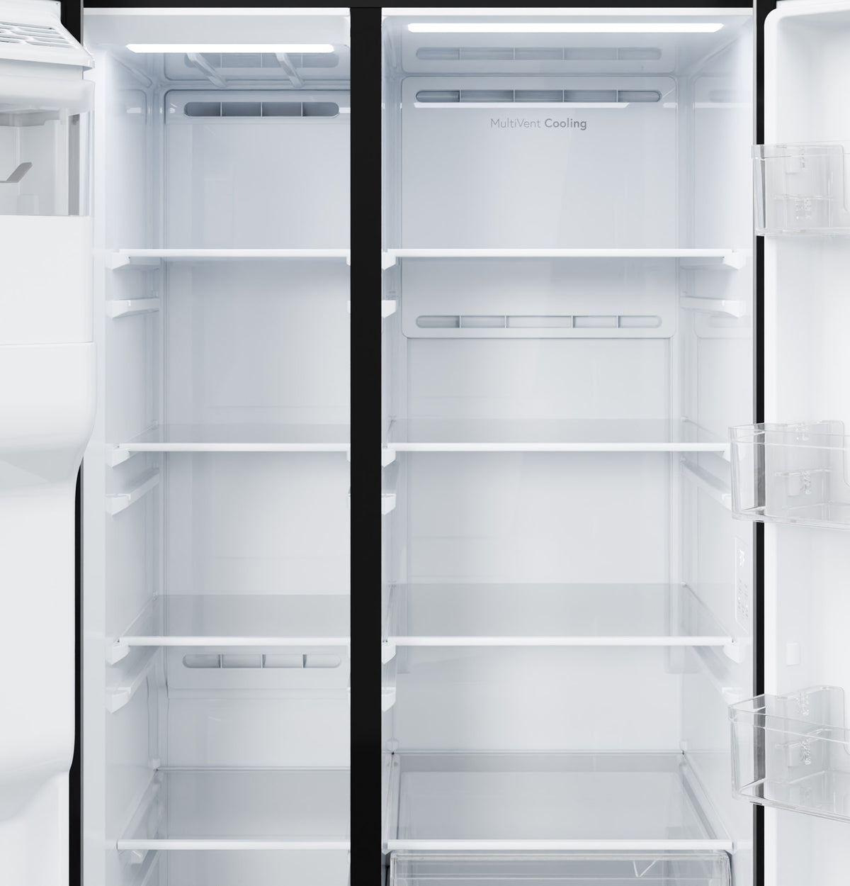 GE 23.6 Cu. Ft. Counter-Depth Side-By-Side Refrigerator with Extra Tall Dispenser and In-Door Icemaker GZS24NGYBB