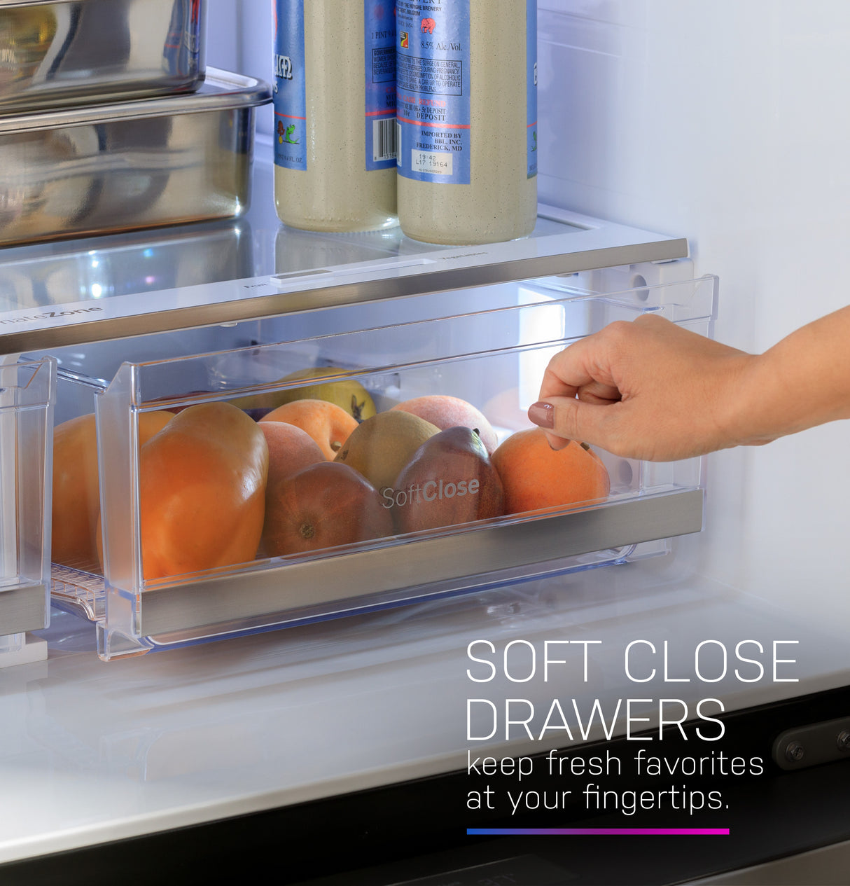 GE Profile™ ENERGY STAR® 22.4 Cu. Ft. Smart Counter-Depth 4-Door French-Door Refrigerator with Kitchen Assistant™ PXD22HYYFS