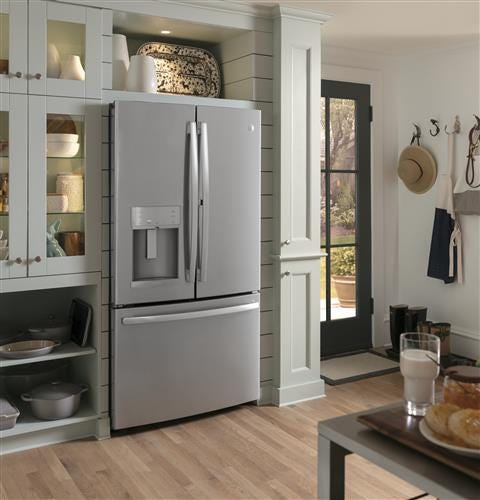 GE Profile Series 22.2 Cu. Ft. Counter-Depth French-Door Refrigerator with Door In Door and Hands-Free AutoFill PYD22KYNFS