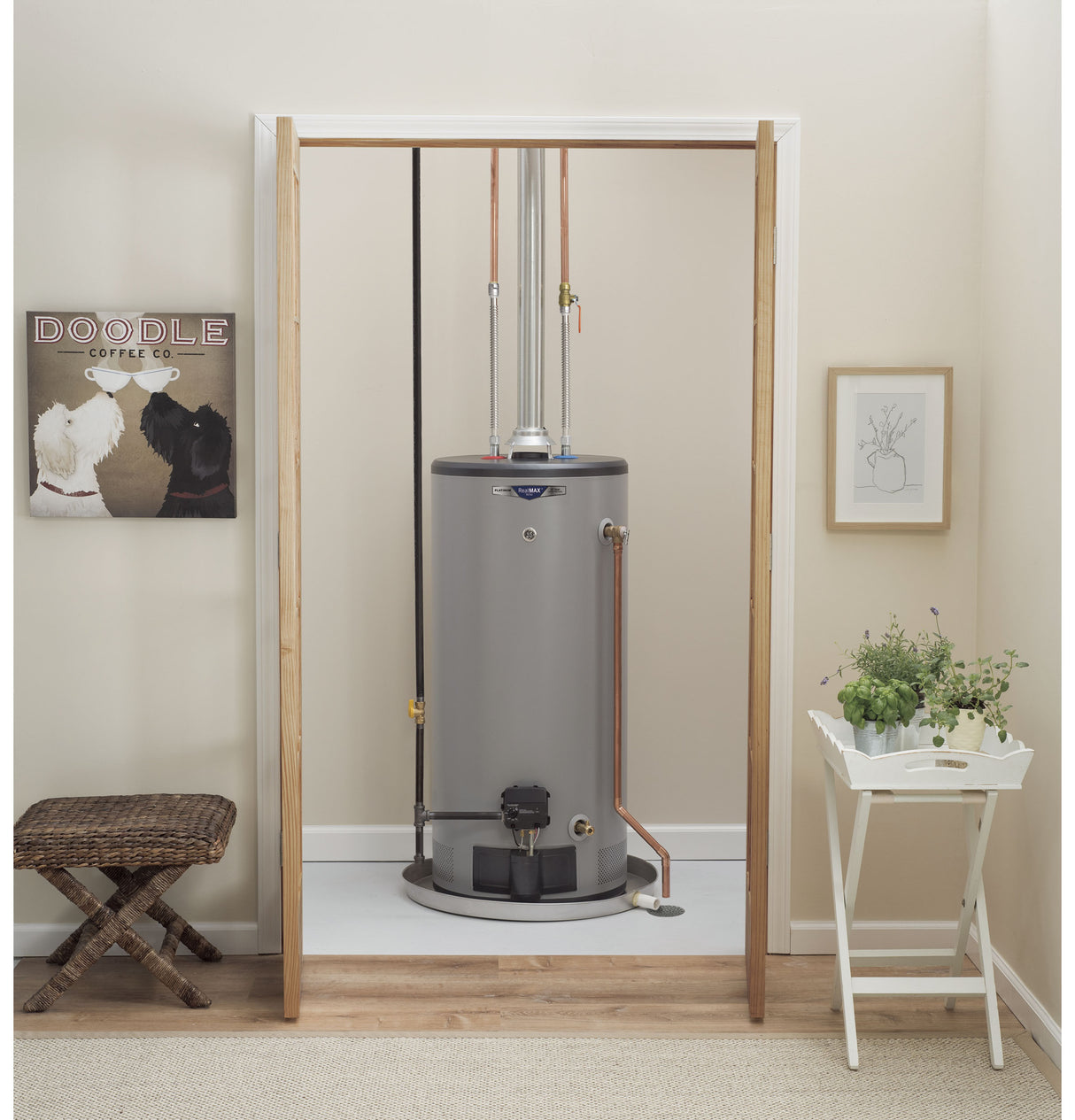 GE RealMAX Choice 40-Gallon Short Natural Gas Atmospheric Water Heater GG40S08BXR