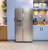 GE® 27.7 Cu. Ft. Side-By-Side Refrigerator with LED Light Walls and Extra Tall Dispenser GSS28PYYFS