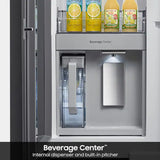Samsung - Bespoke 29 Cu. Ft. 4-Door Flex French Door Refrigerator with Beverage Center - Stainless Steel RF29DB9600QLAA