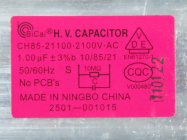 GE Microwave H.V. Capacitor WB27X10280