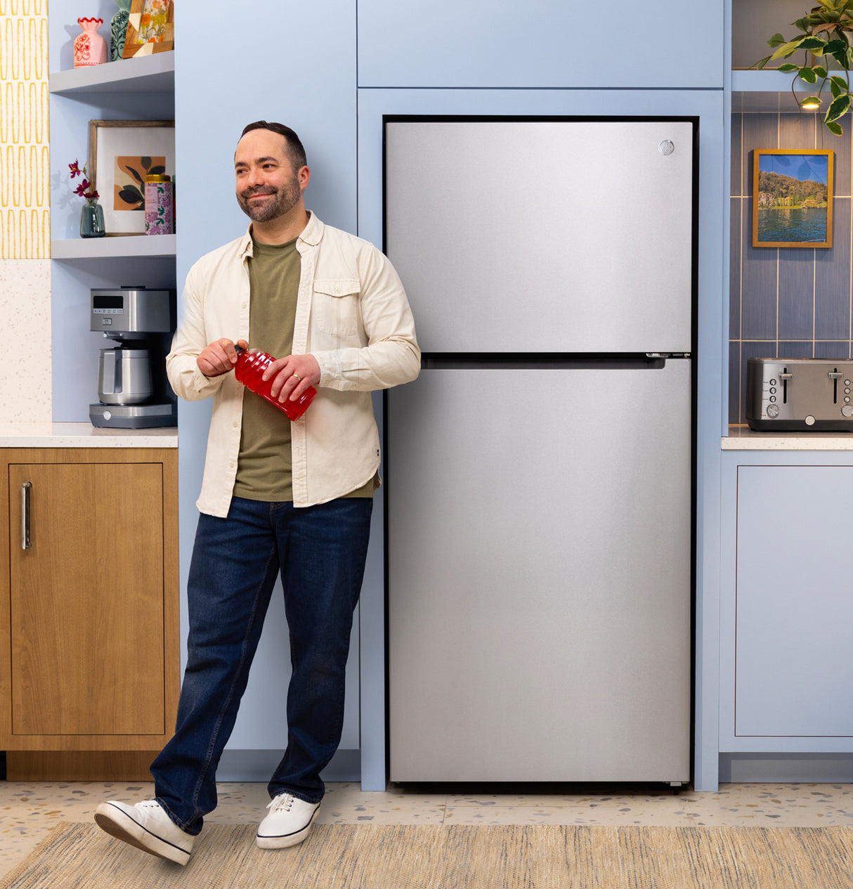 GE® 21 Cu. Ft. Garage Ready Top-Freezer Refrigerator GPS21KYZFS