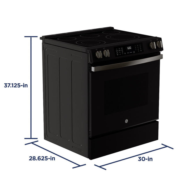 GE® 30" Slide-In Electric Convection Range with No Preheat Air Fry GRS600AVDS