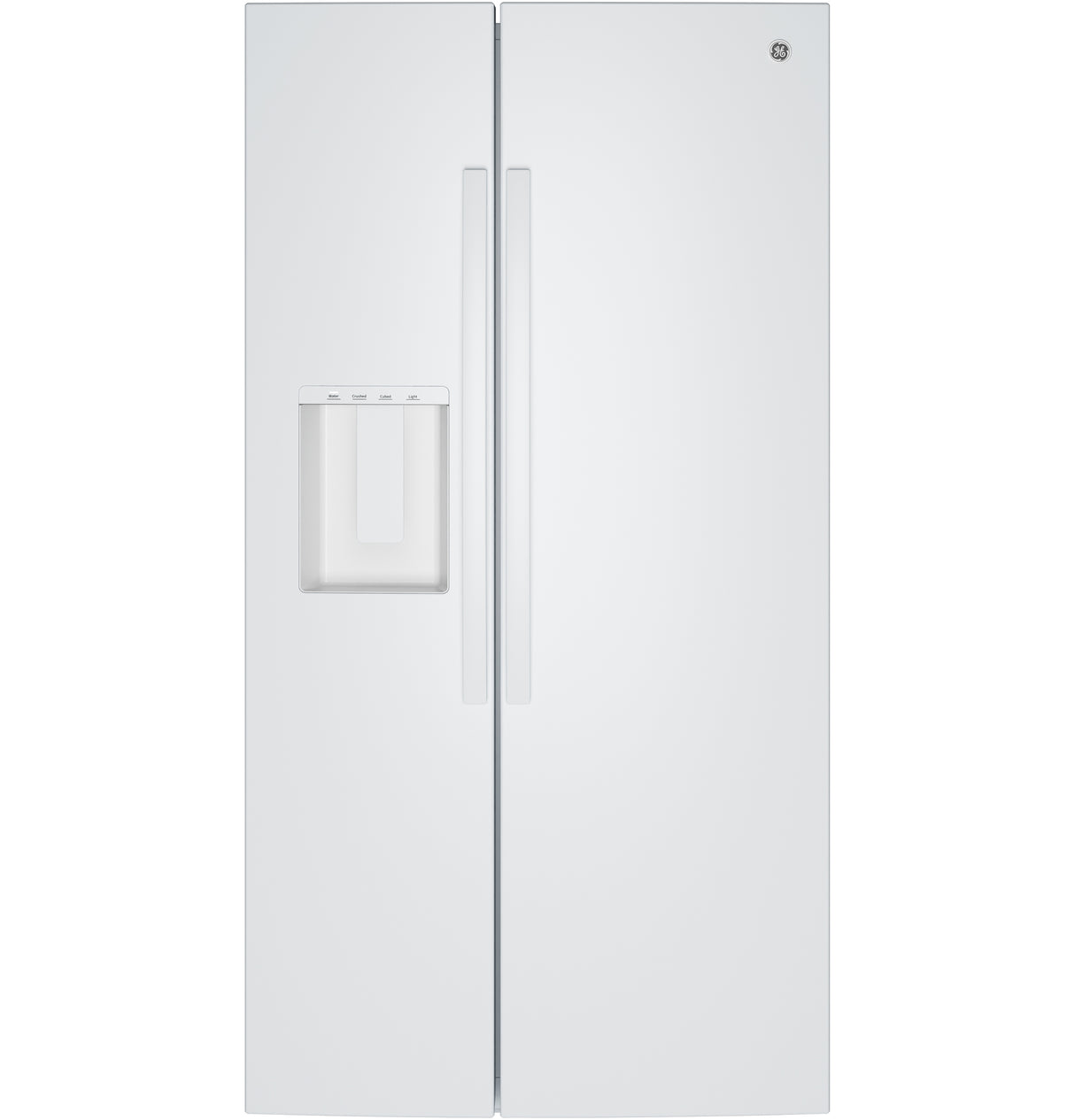 GE® ENERGY STAR® 25 Cu. Ft. Side-By-Side Refrigerator with Extra Tall Dispenser and In-Door Icemaker GSE28NGYWW