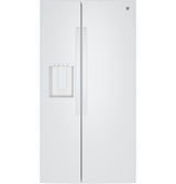 GE 23.6 Cu. Ft. Counter-Depth Side-By-Side Refrigerator with Extra Tall Dispenser and In-Door Icemaker GZS24NGYWW