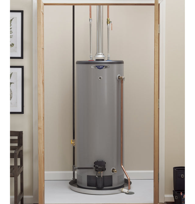GE RealMAX Choice 40-Gallon Tall Natural Gas Atmospheric Water Heater GG40T08BXR