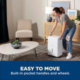 GE® 22 Pint Portable Dehumidifier with Smart Dry for Damp Spaces ADHL22LA